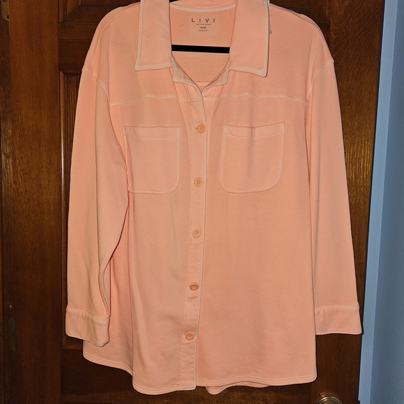 Livi Active Peach Button Down Shirt - Picture 1 of 4
